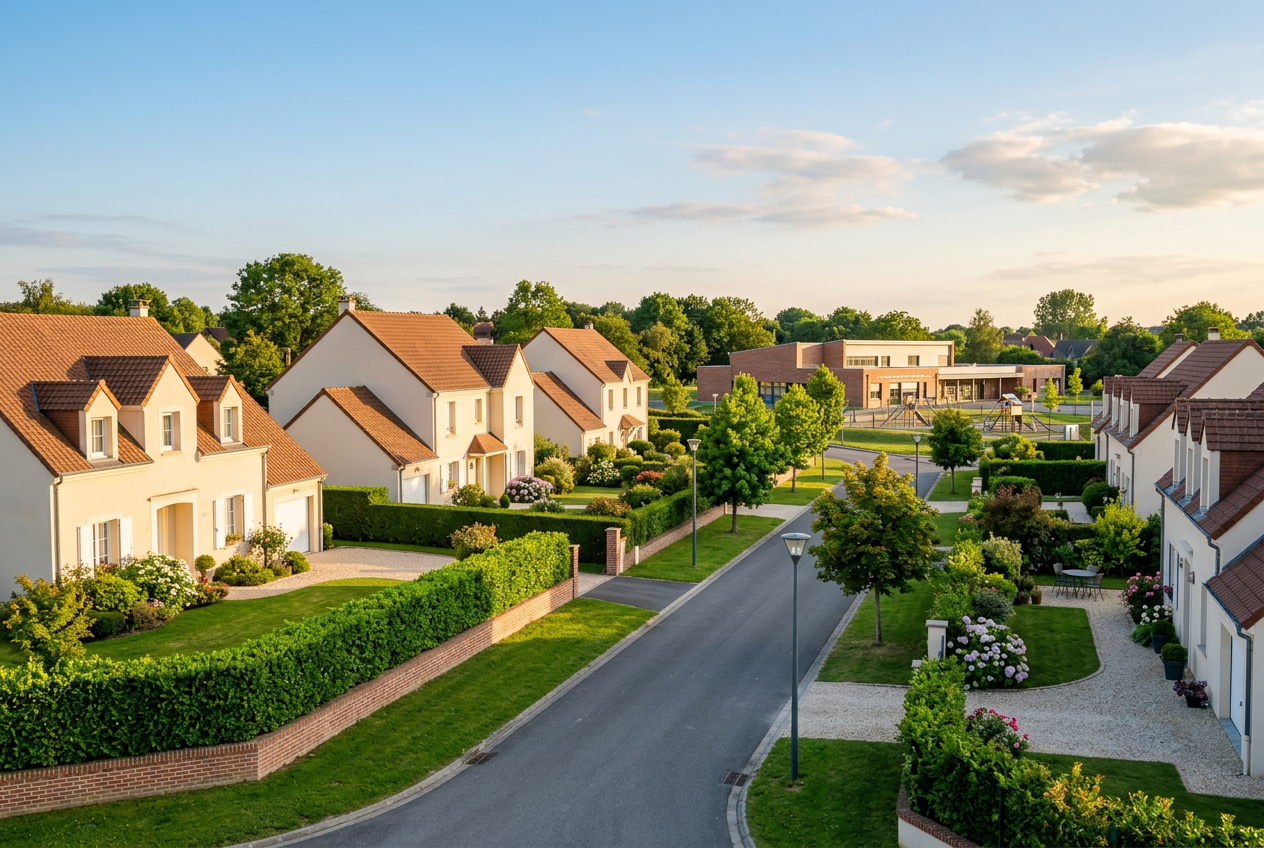 Dainville, Commune ouest, Auchan, familles pavillonnaires